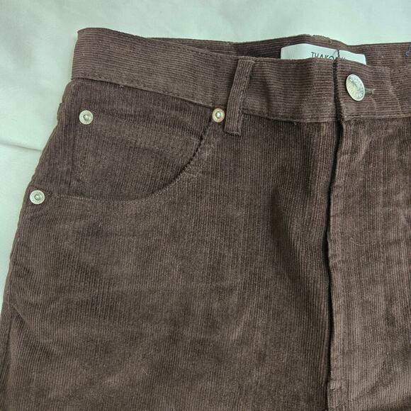 NWT Thakoon Womens Corduroy Straight-Leg Pants Brown Size 8 Designer Minimalist - Picture 4 of 12